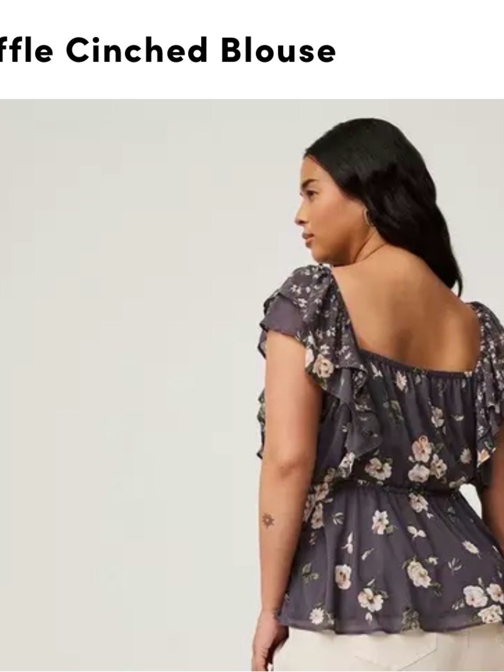 Torrid Grey Floral Fabric Top - Picture 5 of 5